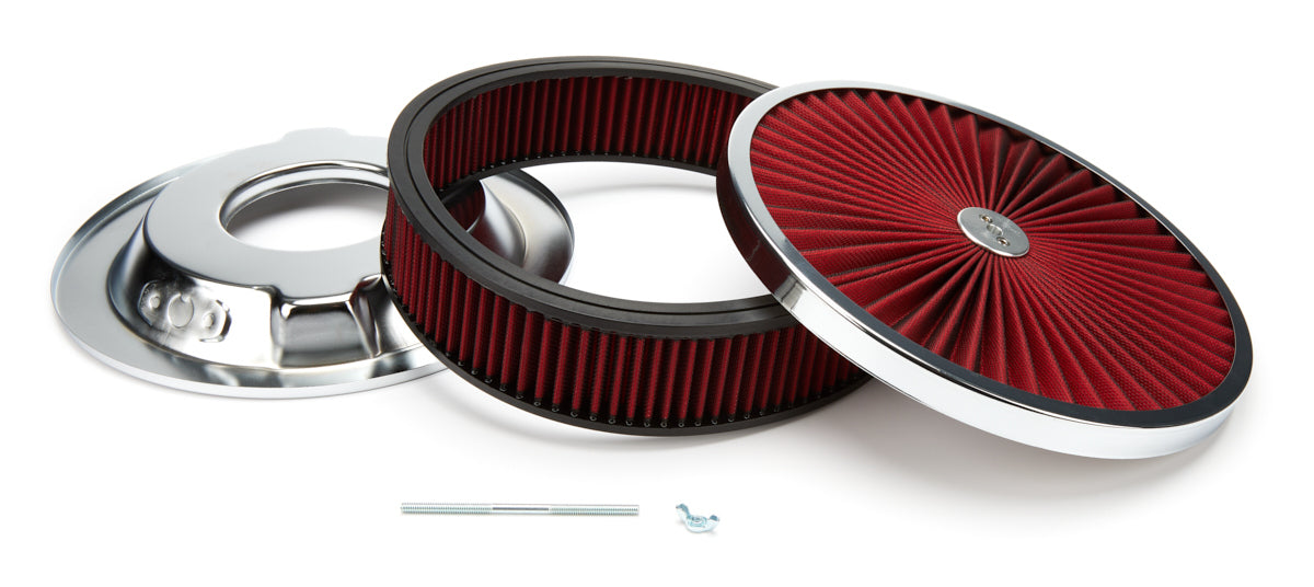 RACING POWER CO-PACKAGED R2236 Super Flow Air Cleaner Assembly, 14-Inch Round, Chrome
