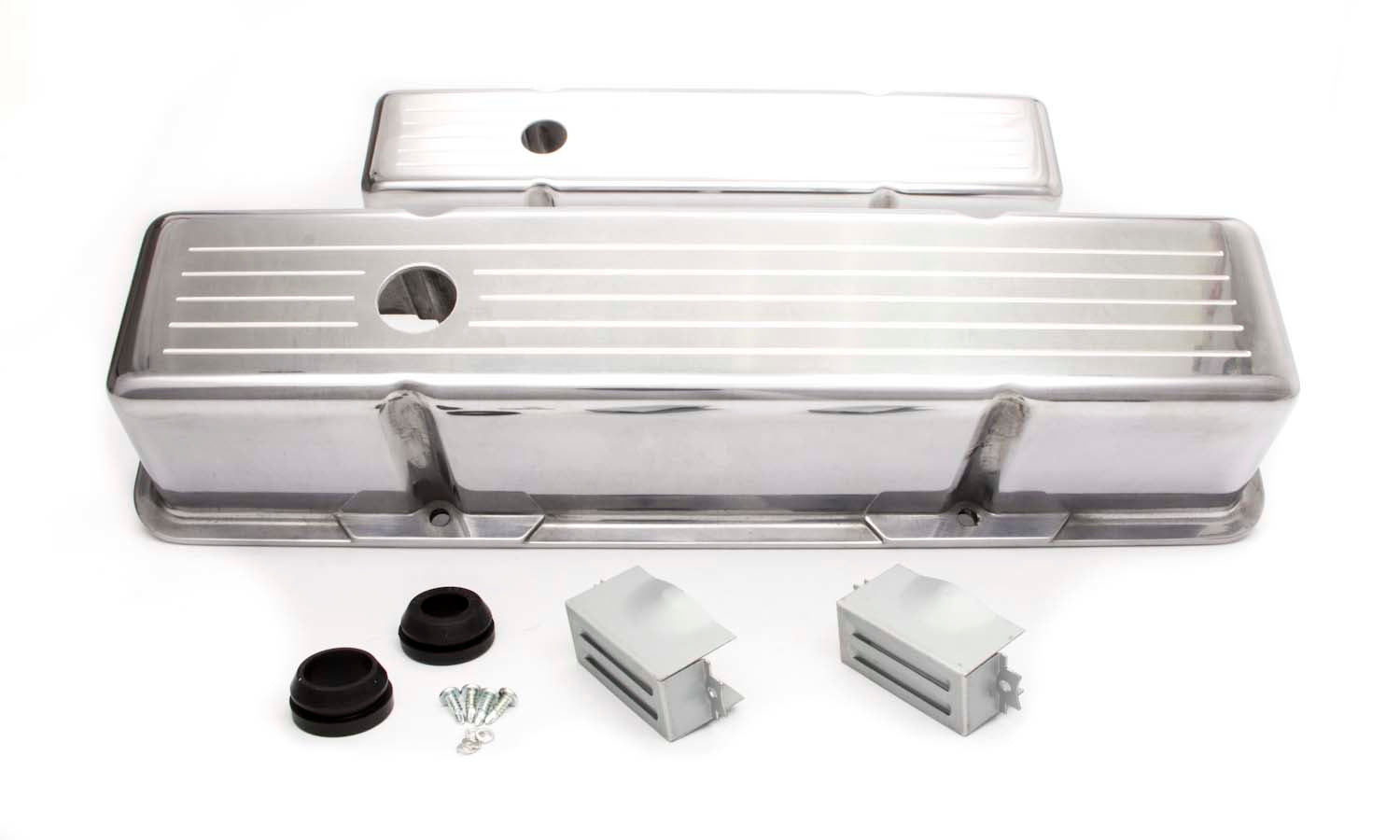 Racing Power Co-Packaged R6130 Tall Ball-Milled Valve Covers for Small Block Chevy
