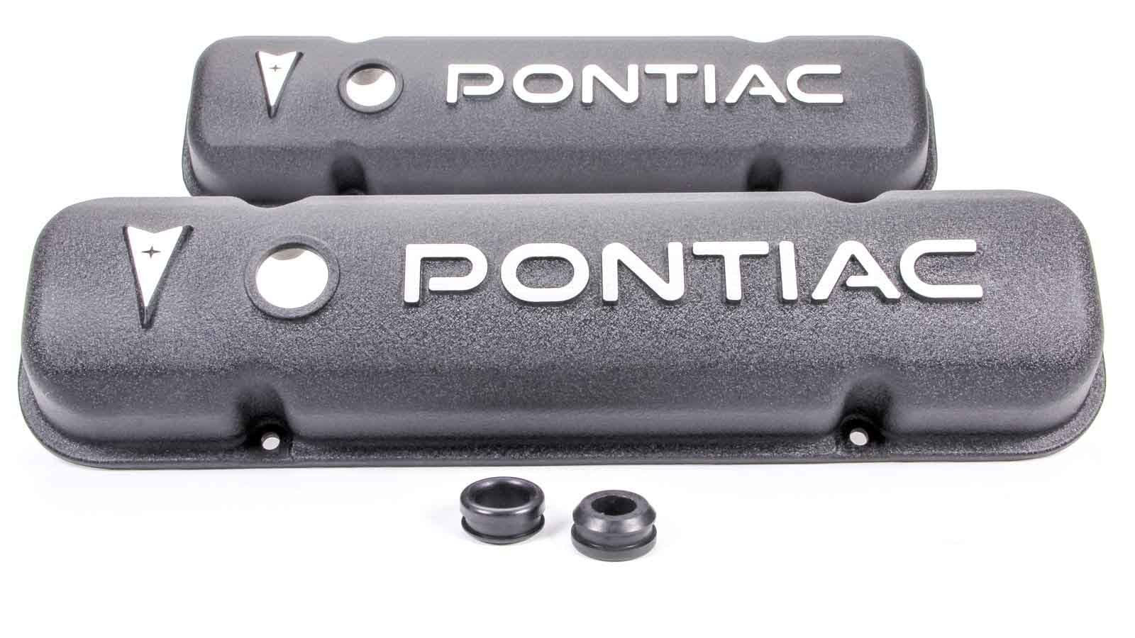 Racing Power Co-Packaged R6520 Pontiac V8 Aluminum Valve Covers with Pontiac Logo