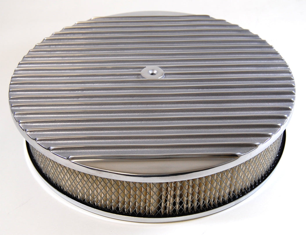 RACING POWER CO-PACKAGED R6708 14-Inch Finned Air Cleaner Assembly Kit