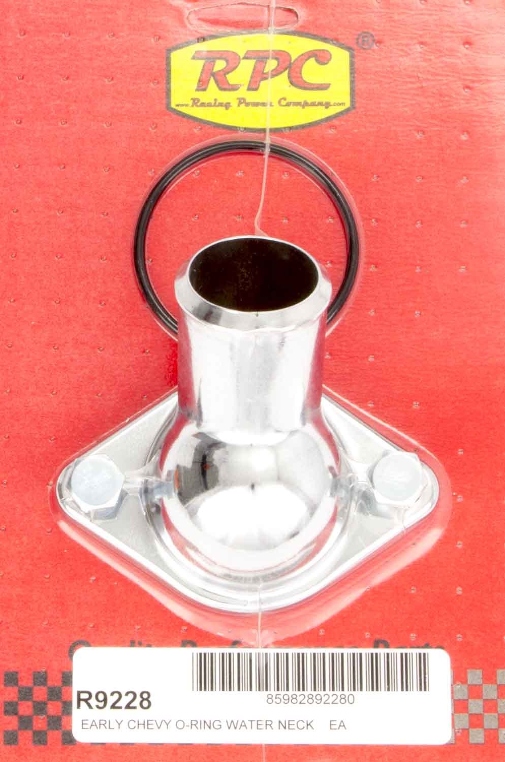RACING POWER CO-PACKAGED R9228 55-64 Chevy V8 45-Degree Chrome Steel Water Neck