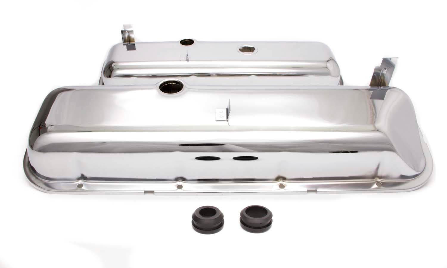 Racing Power Co-Packaged R9504 Chrome Steel Short Valve Covers for Big Block Chevy