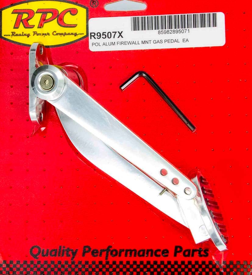 RACING POWER CO-PACKAGED R9507X Polished Aluminum Firewall-Mount Gas Pedal Assembly