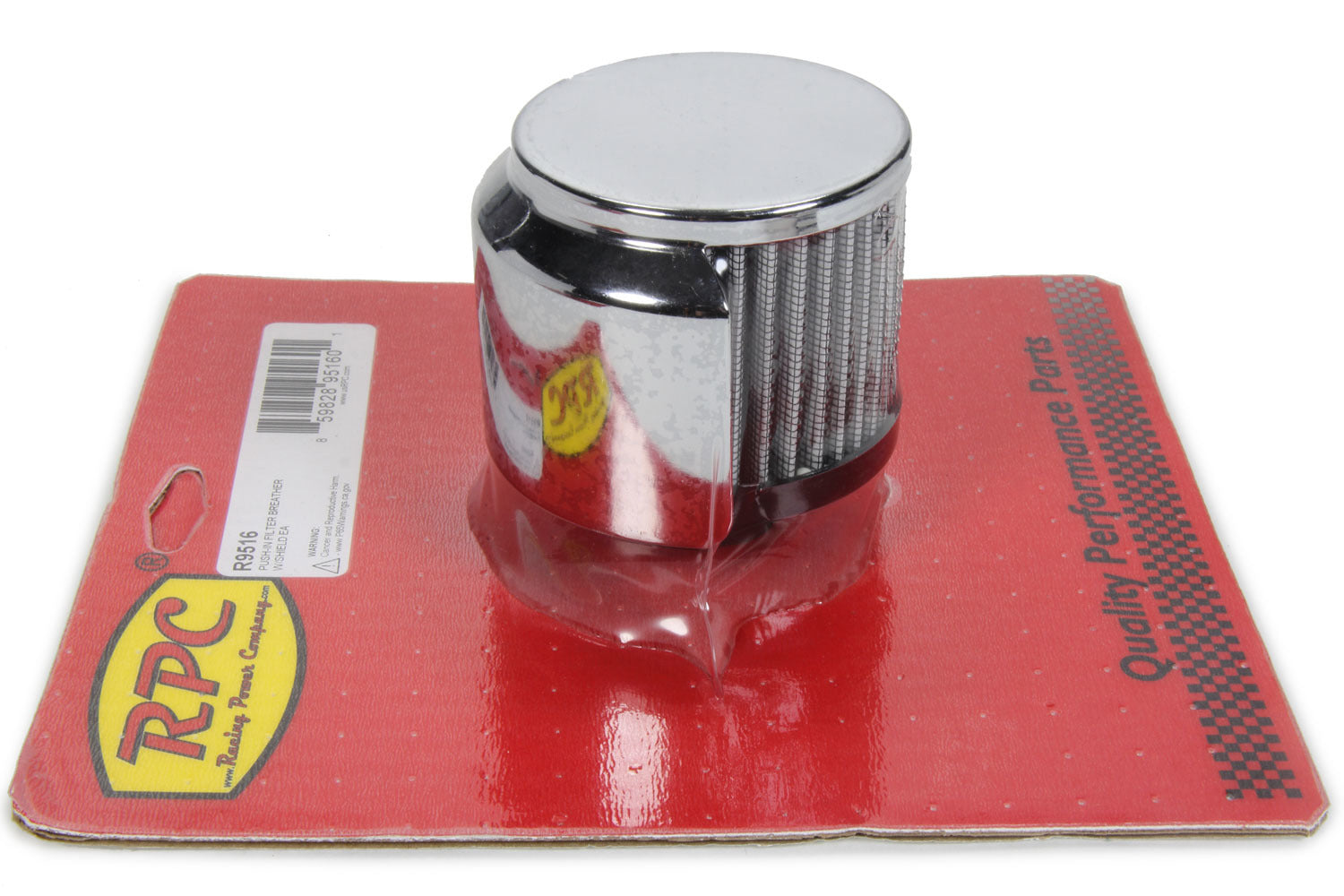 Racing Power Co-Packaged R9516 Push-In Filter Breather with Shield