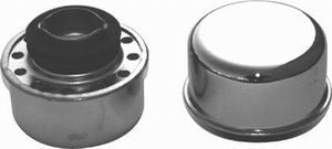 RACING POWER CO-PACKAGED R9617 Twist-On Breather Cap, Round Steel Chrome Oil Filler Cap