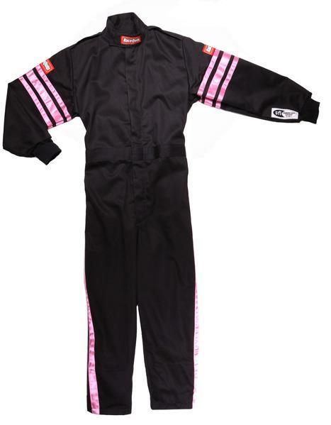 Racequip 1950897RQP Black Suit Single Layer Kids XX-Large Pink Trim