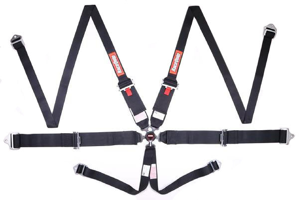 Racequip 747007RQP 6pt Harness Camlock HNR Black SFI