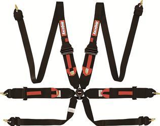 Racequip 854004RQP 6pt Harness Camlock P U Lap Black HNR FIA