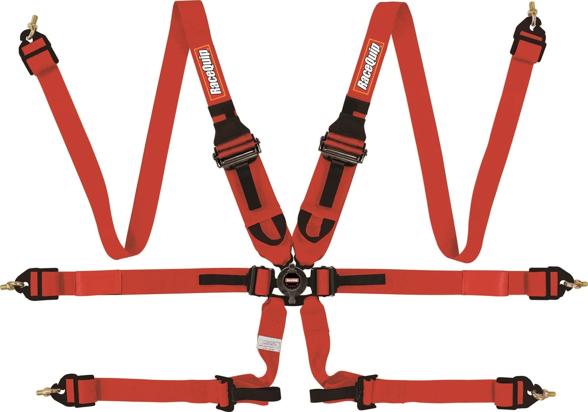 Racequip 855015RQP 6pt Harness Camlock P D HNR Red FIA