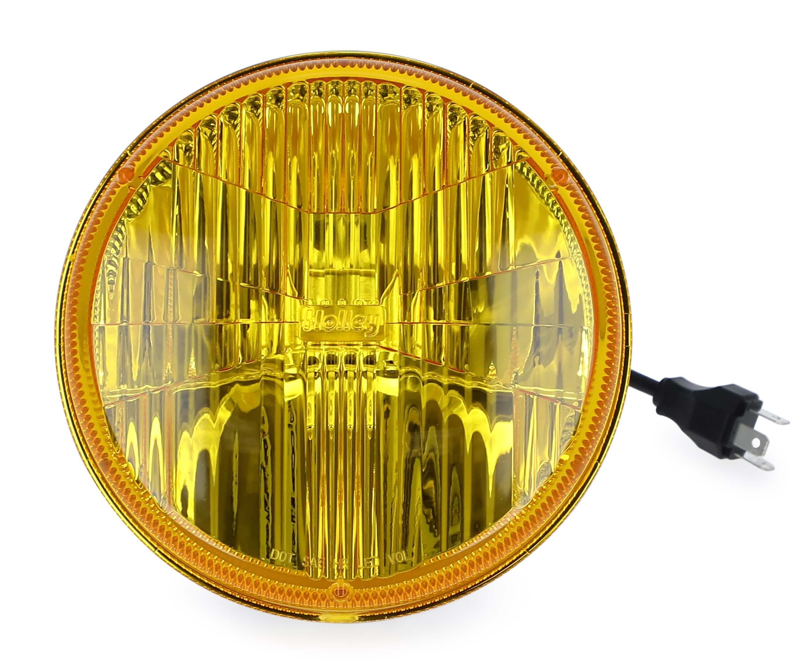 Holley RetroBright LFRB115 7-Inch Round LED Sealed-Beam Headlight with Yellow Lens