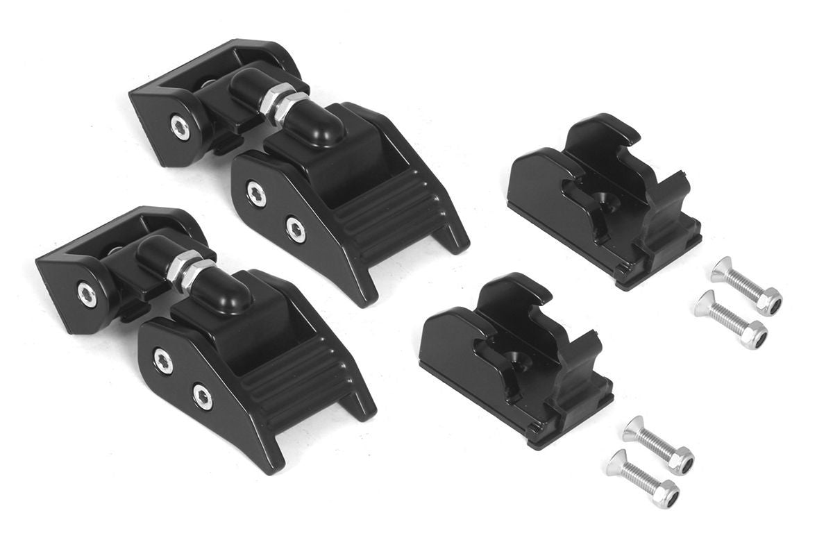 Rugged Ridge 11210.15 Black Aluminum Hood Latch Kit for 1997–2006 Jeep Wrangler TJ