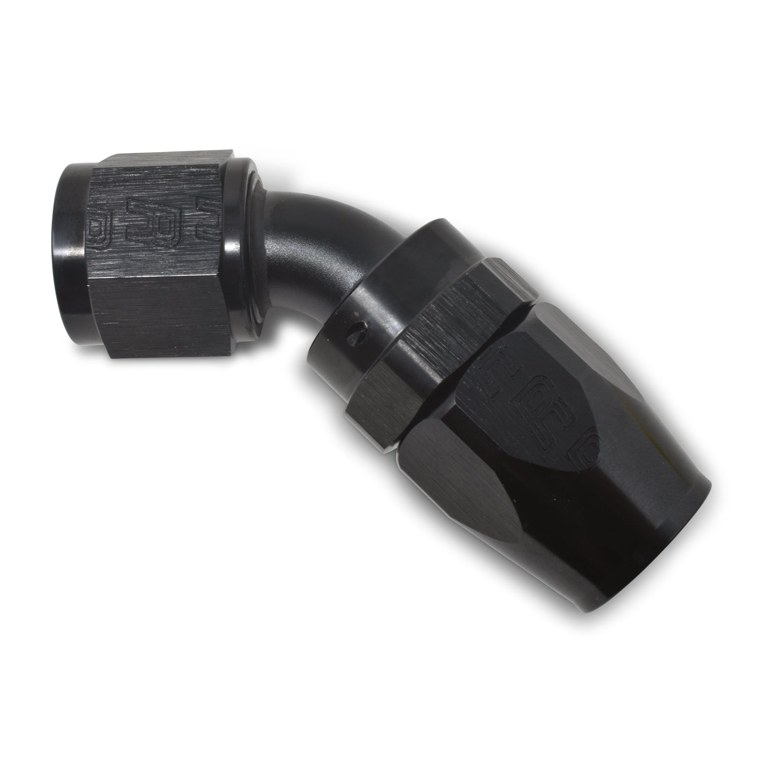Russell 610105 #8 45-Degree Full-Flow Hose End, Black Anodized Aluminum