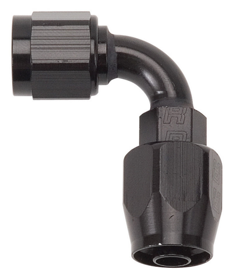 Russell 610155 #4 90-Degree Full-Flow Hose End, Black Anodized Aluminum