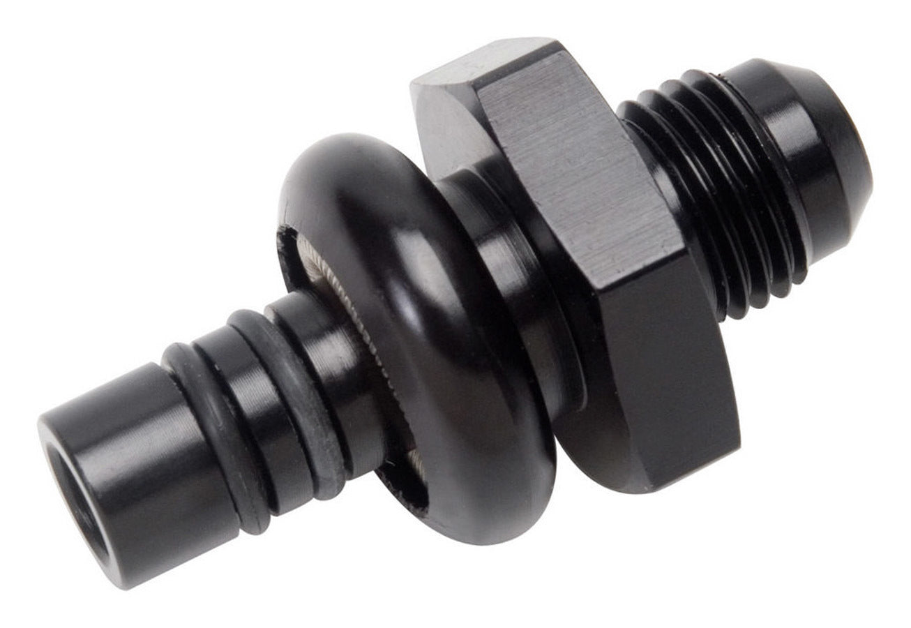 Russell 640903 Straight Adapter Fitting, 6 AN Male to Ford Pressure-Side EFI, Black Anodized Aluminum