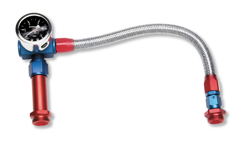 Russell 641100 #6 Holley 4150 Carburetor Fuel Line Kit with Gauge