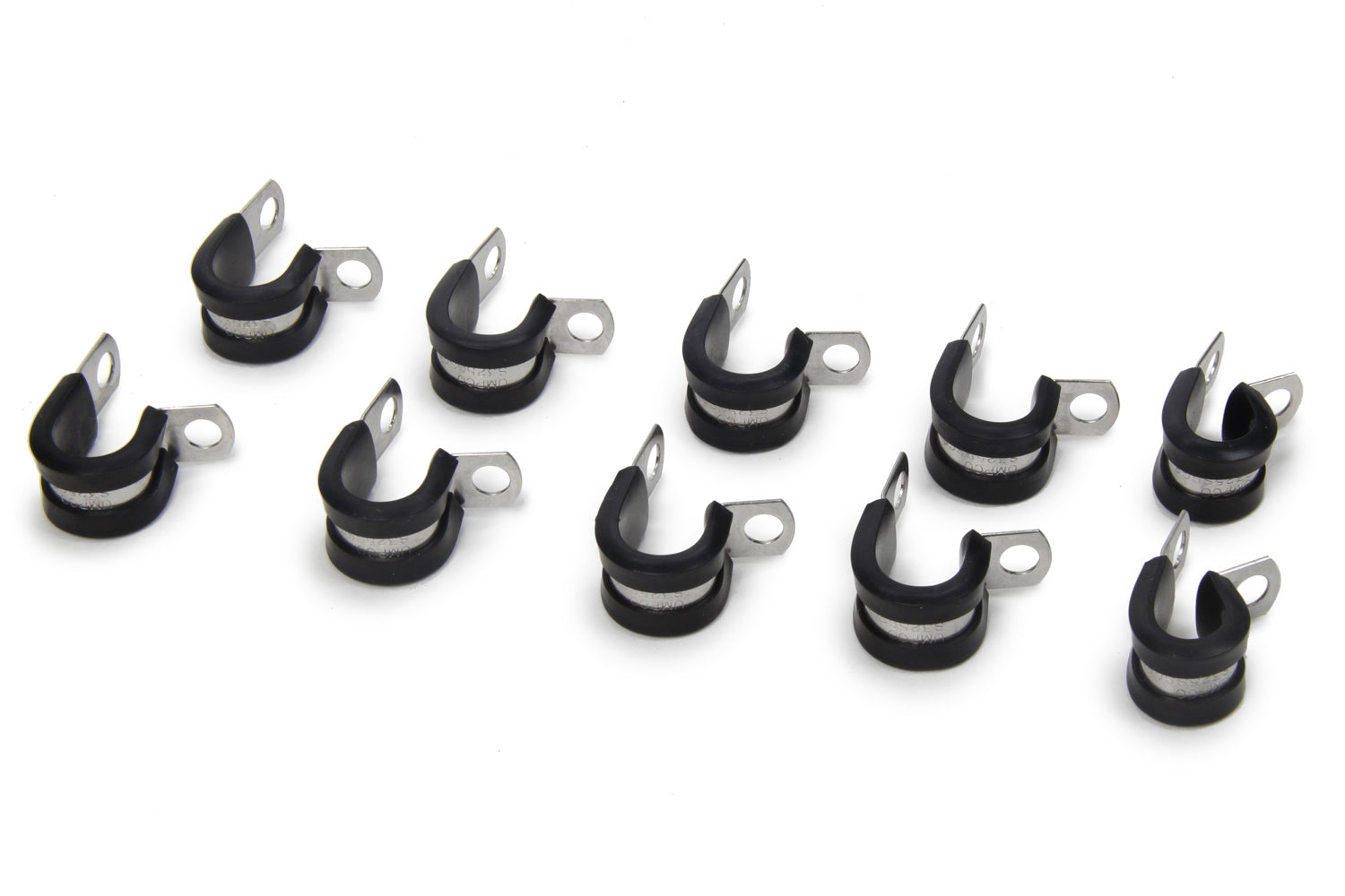 Russell 650980 #6 Adel Line Clamps for 6 AN Hose, Rubber-Lined Steel, 10-Pack
