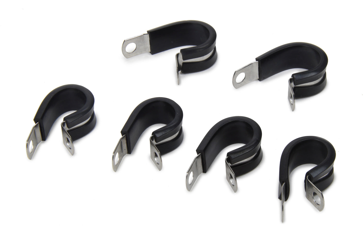 Russell 651000 Cushion Line Clamps for 10 AN Hose, Steel, 6-Pack