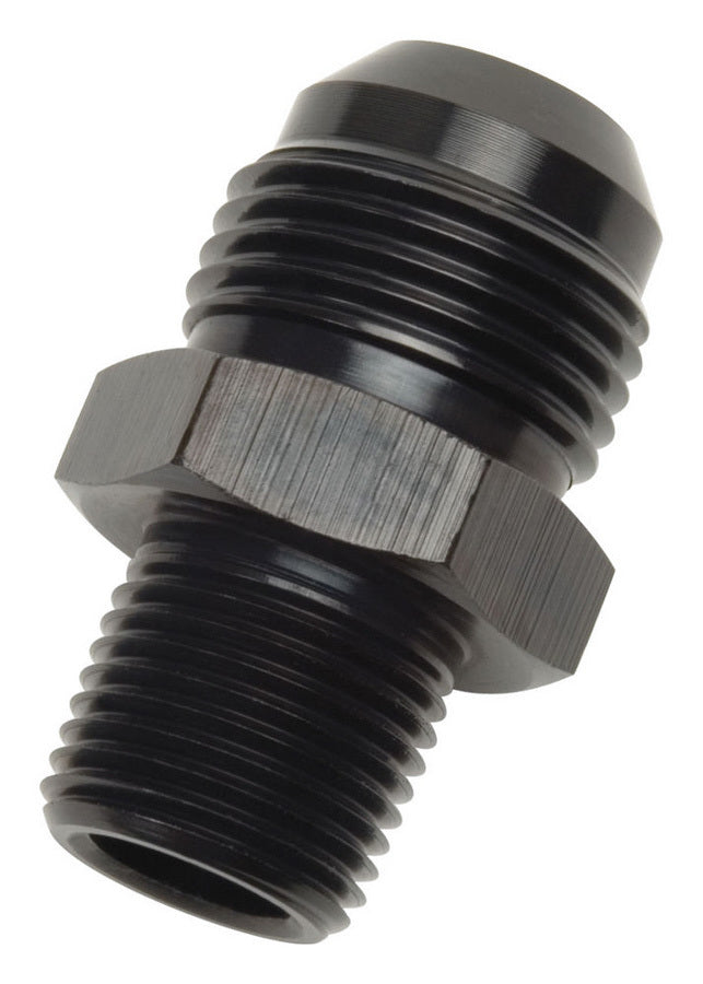 Russell 660503 Straight Adapter Fitting, 10 AN Male to 1/2 in NPT Male, Black Anodized Aluminum