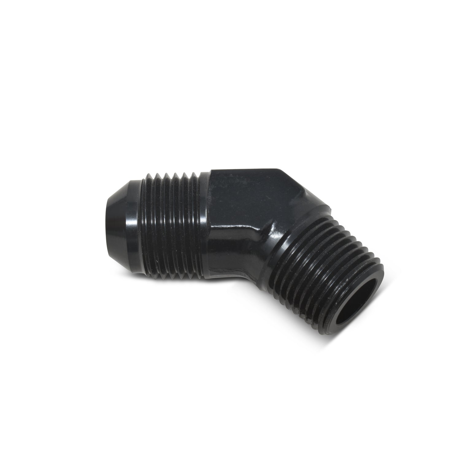 Russell 662393 6AN M To 3 8 M Pipe Adpt 45Deg Elbow Black