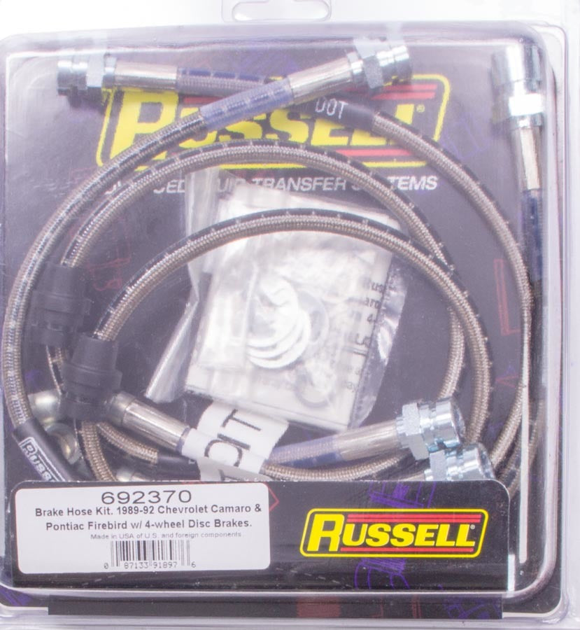 Russell 692370 Front Brake Hose Kit 89-92 Camaro