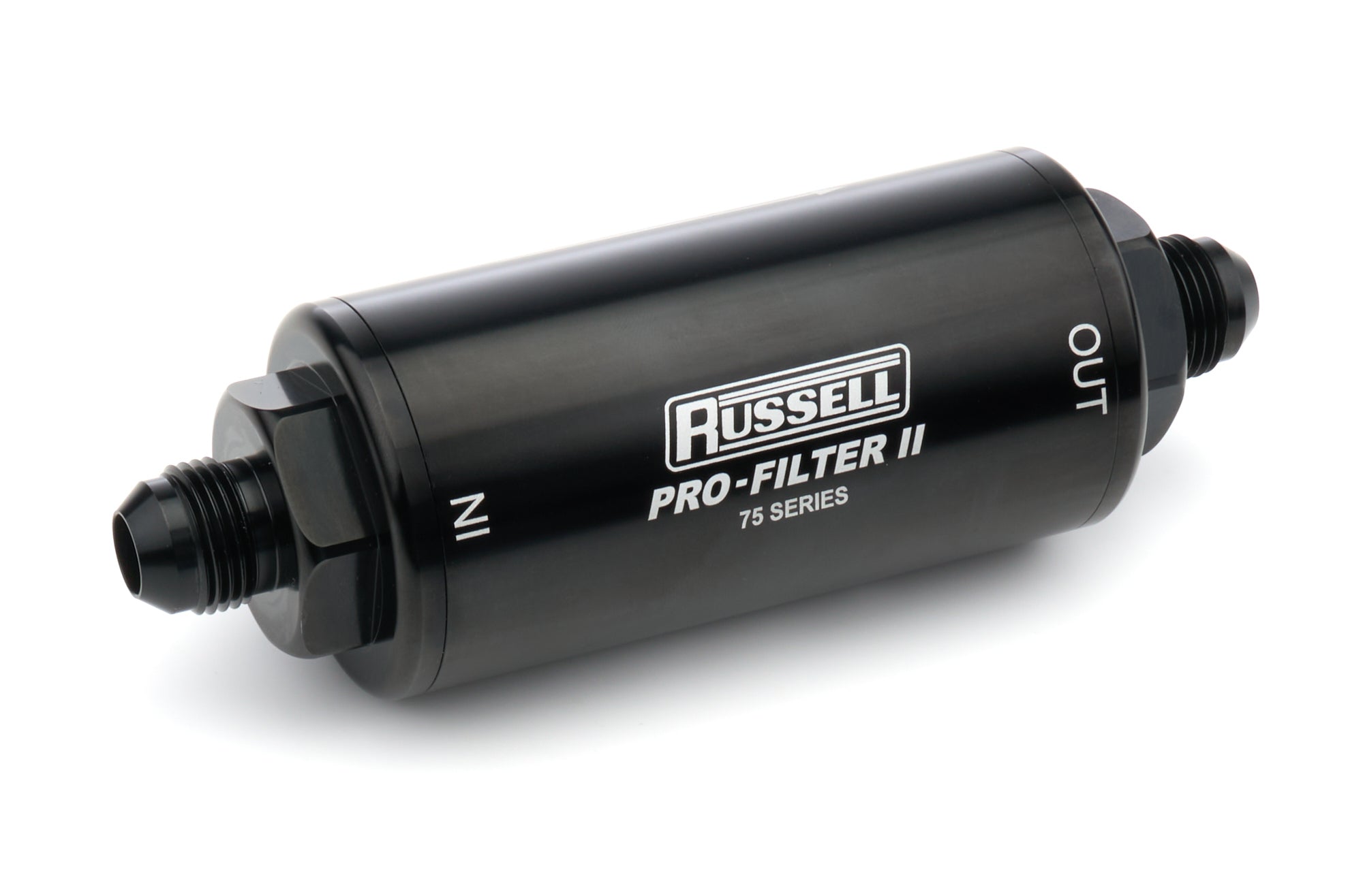 Russell 750801 8AN 10 Micron Gas Filter Male In Out Black