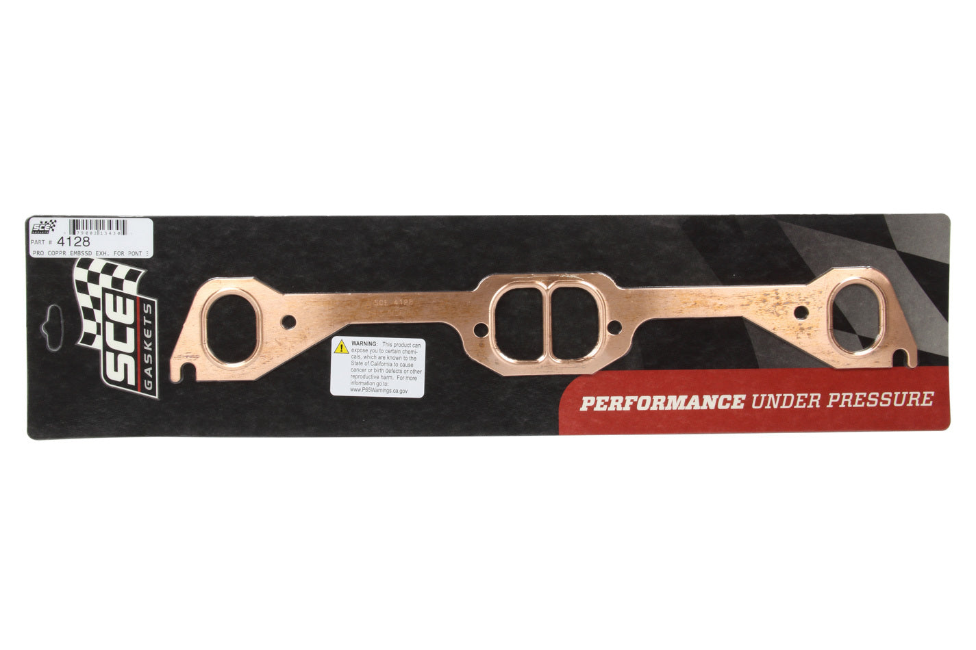 SCE GASKETS 4128 Pro Copper Pontiac V8 D-Port Exhaust Header Manifold Gasket Set