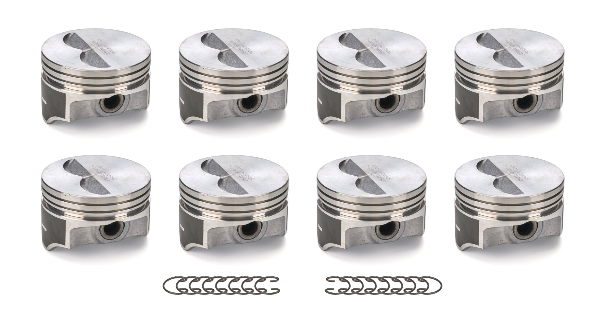 Sealed Power H860CP60 Hypereutectic Flat-Top Pistons, 4.060-Inch Bore, Small Block Chevy, Set of 8