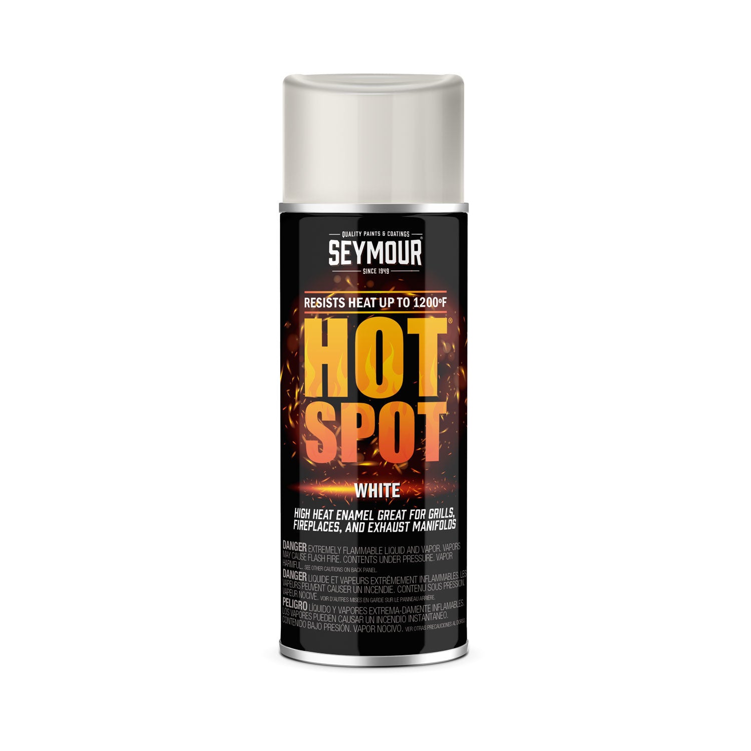 Seymour Paint Hot Spot High-Temperature Header Paint, White, 16 oz Aerosol, Part 16-1202