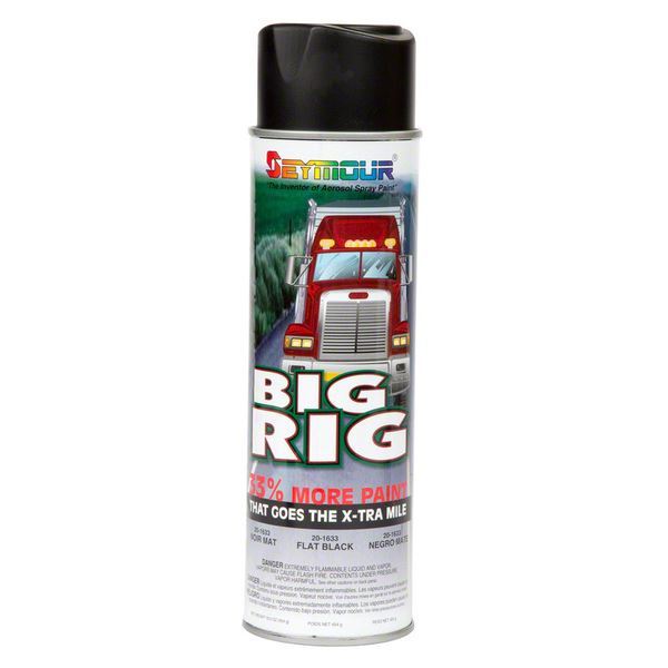 SEYMOUR PAINT Big Rig Flat Black Alkyd Enamel Aerosol Paint 20-1633