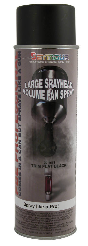 SEYMOUR PAINT 20-1678 PBE Professional Trim Acrylic Lacquer, Flat Black, 16 oz Aerosol