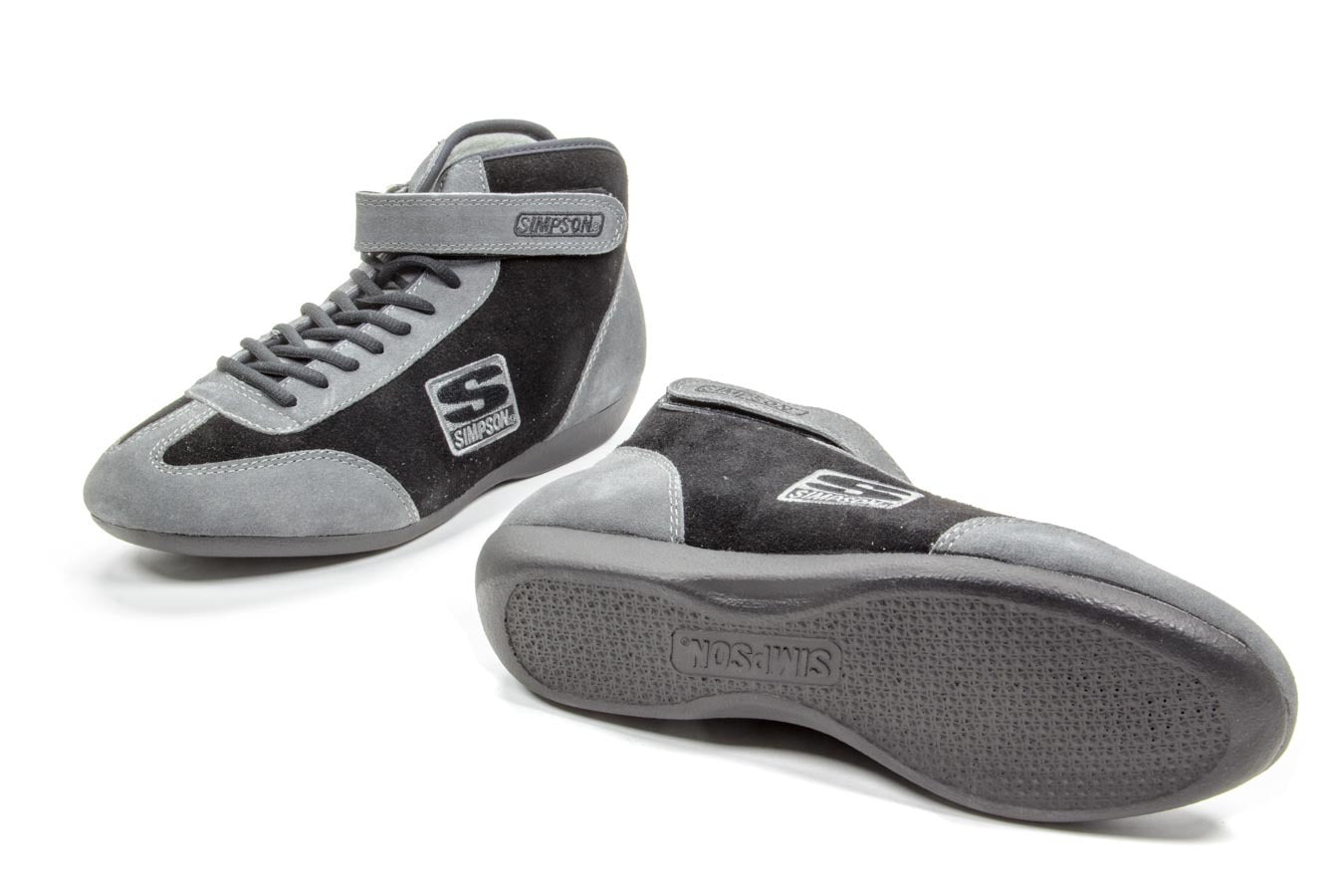 Simpson Safety Fusion Mid-Top Driving Shoe MT800BK, Black and Gray, Size 8