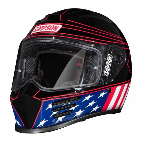 Simpson Safety Speed Bandit Full-Face Motorcycle Helmet with Americana Classic Graphics, Black, XX-Large – SPBAM12X