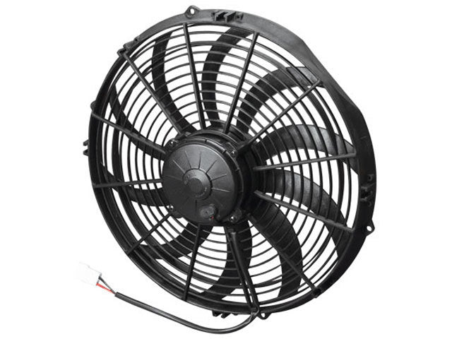 SPAL Advanced Technologies 30102056 14-Inch Pusher Electric Cooling Fan, Curved Blade, 1,841 CFM, 12V