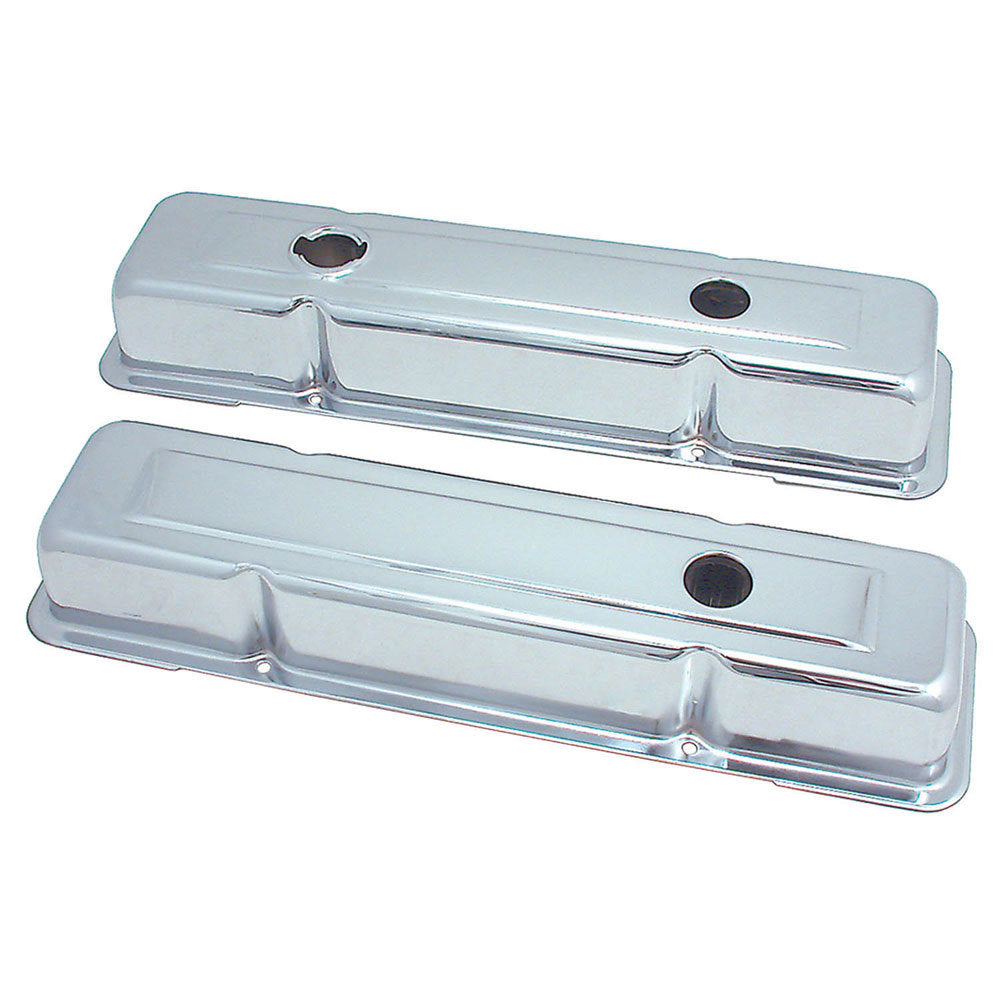 SPECTRE SPE-5258 SBC Chrome Baffled Valve Covers with Breather Holes