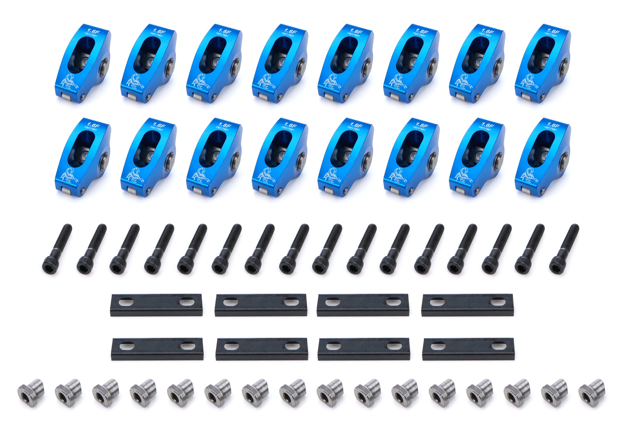 Scorpion Performance 1021 Race Series Roller Rocker Arms, 1.60 Ratio, Pedestal Mount, Small Block Ford