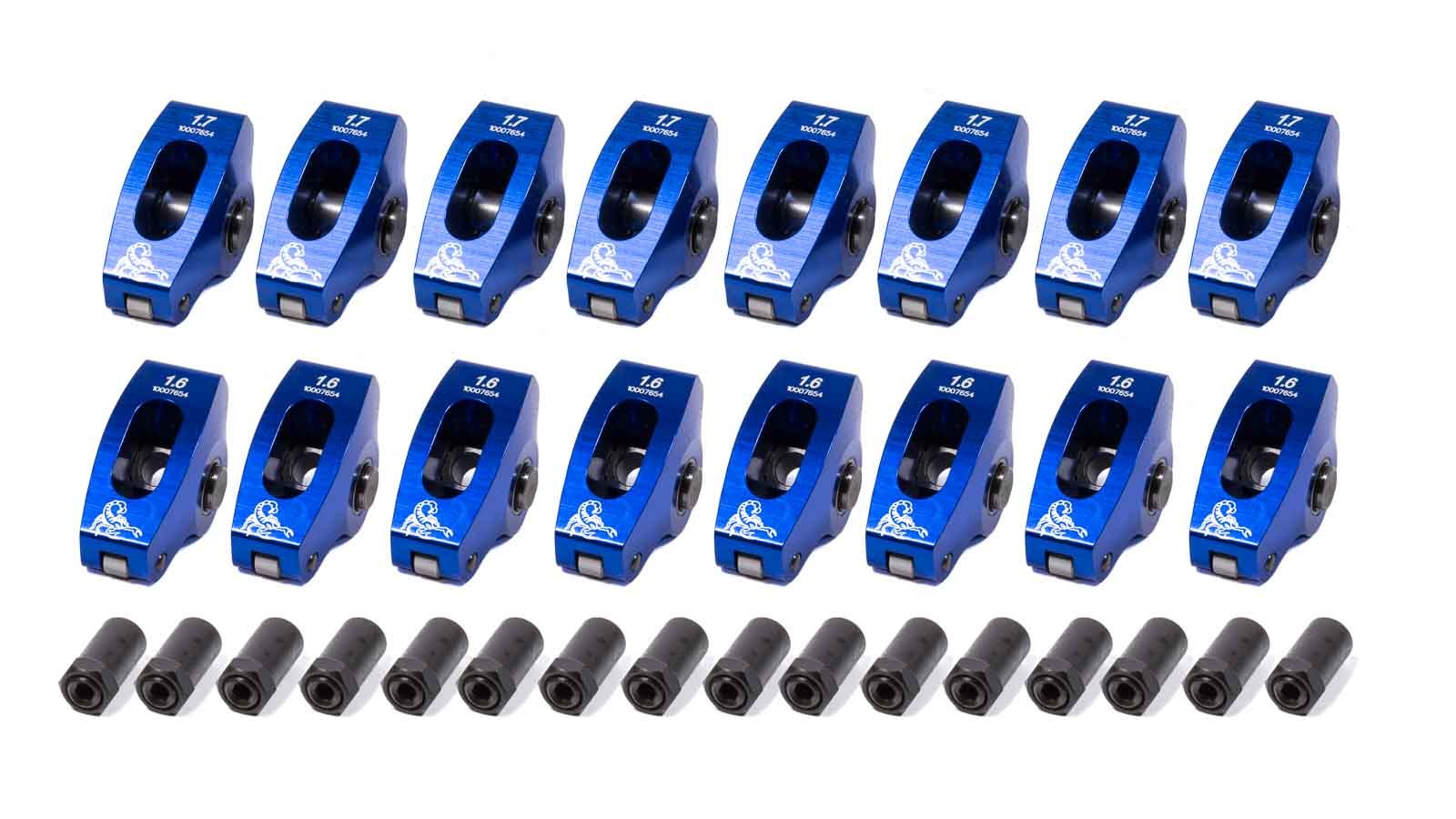 Scorpion Performance 1047 Race Series Roller Rocker Arms, 1.70/1.60 Ratio, 7/16-Inch Stud Mount, Small Block Chevy