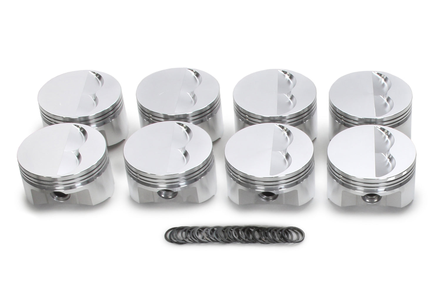 Sportsman Racing Products 138093 SBC Flat Top Forged Piston Set, 4.030 in Bore, -5 cc, Set of 8