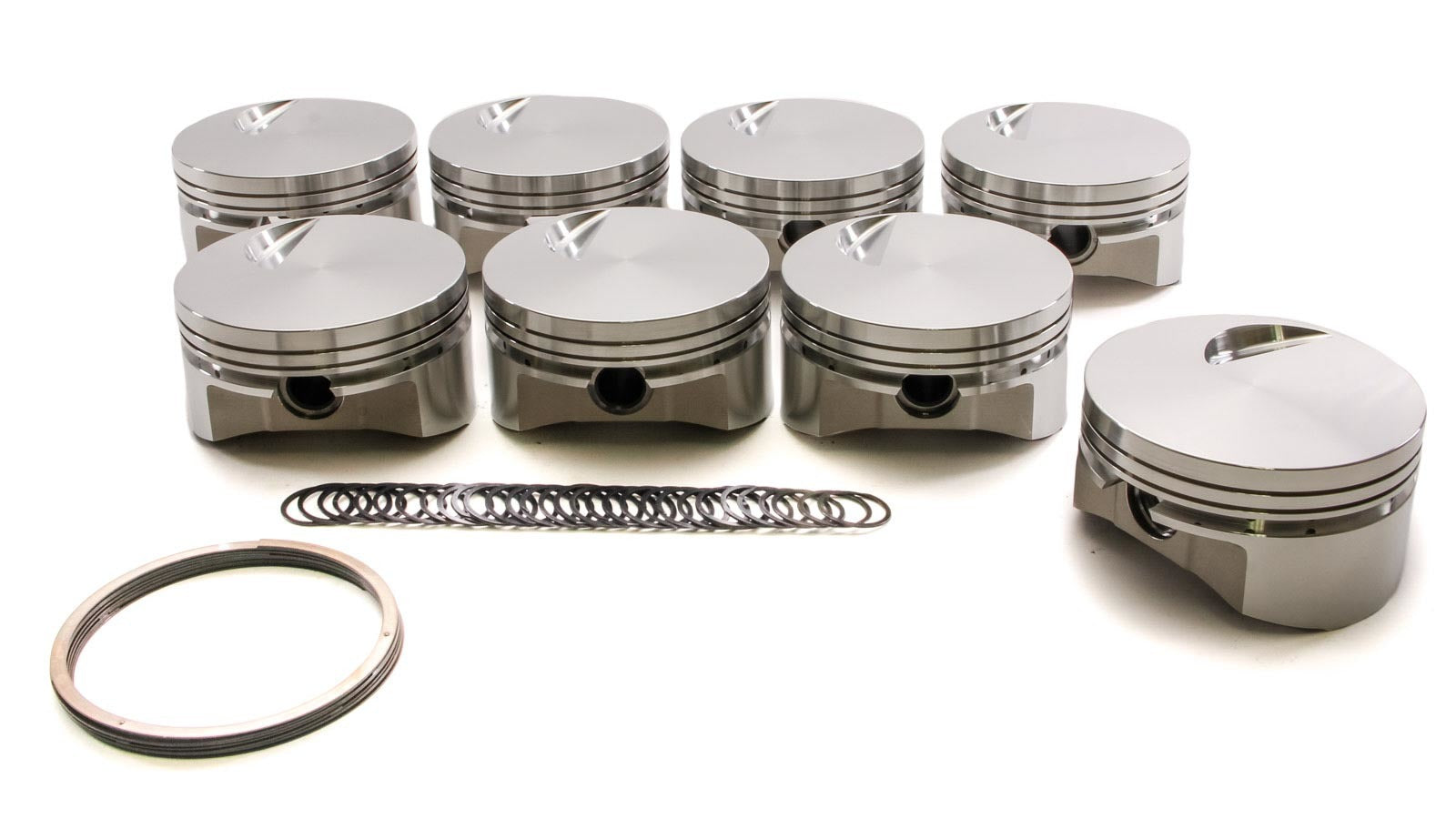 Sportsman Racing Products 142985 BBC Flat Top Forged Piston Set, 4.530 in Bore, -3 cc