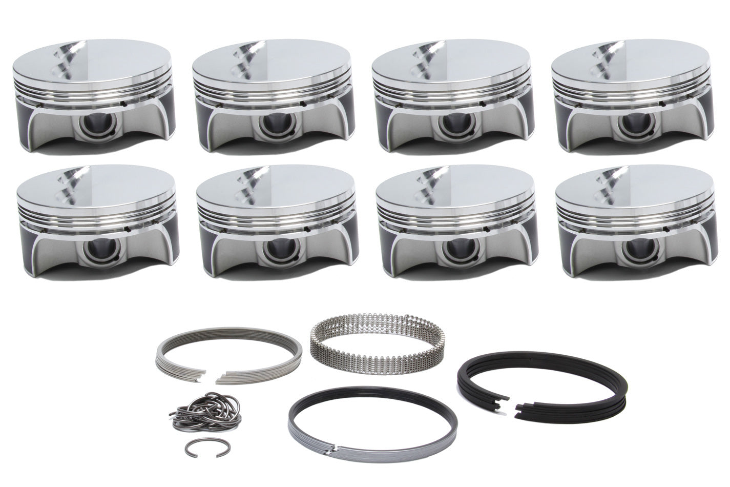 Sportsman Racing Products 279480 SBC Flat Top Forged Piston and Ring Set, 4.040-Inch Bore