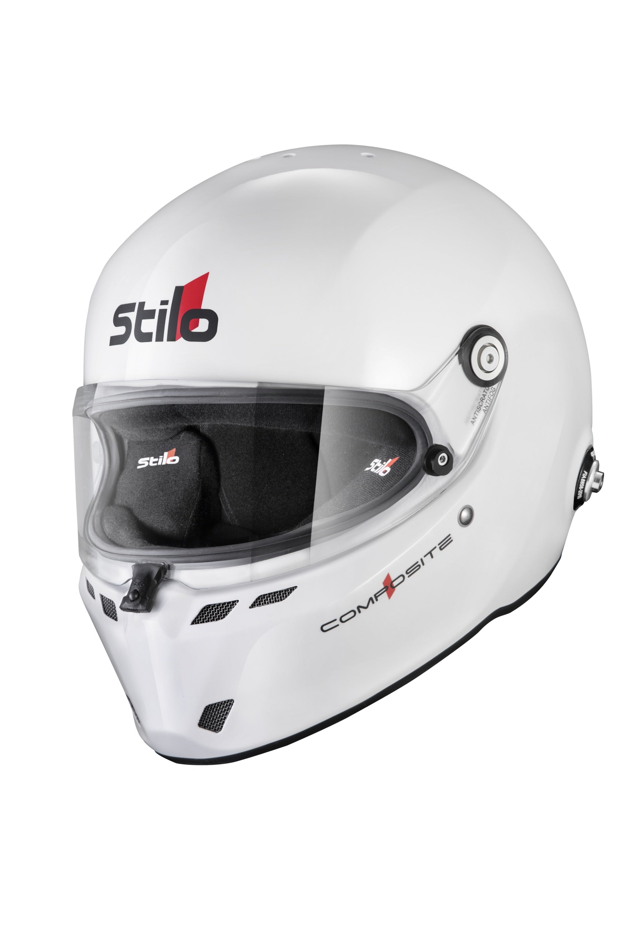 STILO ST6 FN Full-Face Racing Helmet, Snell SA2025, Head and Neck Restraint Ready, White, X-Large - Part AA0810AF2X610101