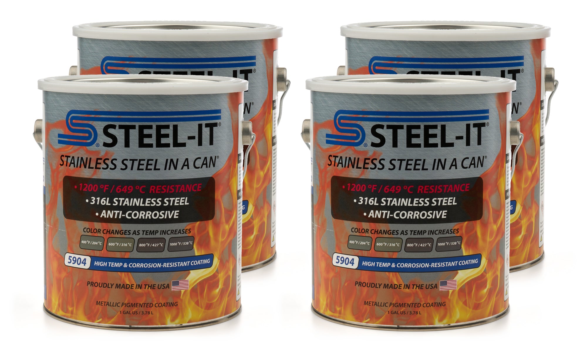 STEEL-IT CASE5904G High Temp Anti-Corrosion Case 4 X 1 Gallon