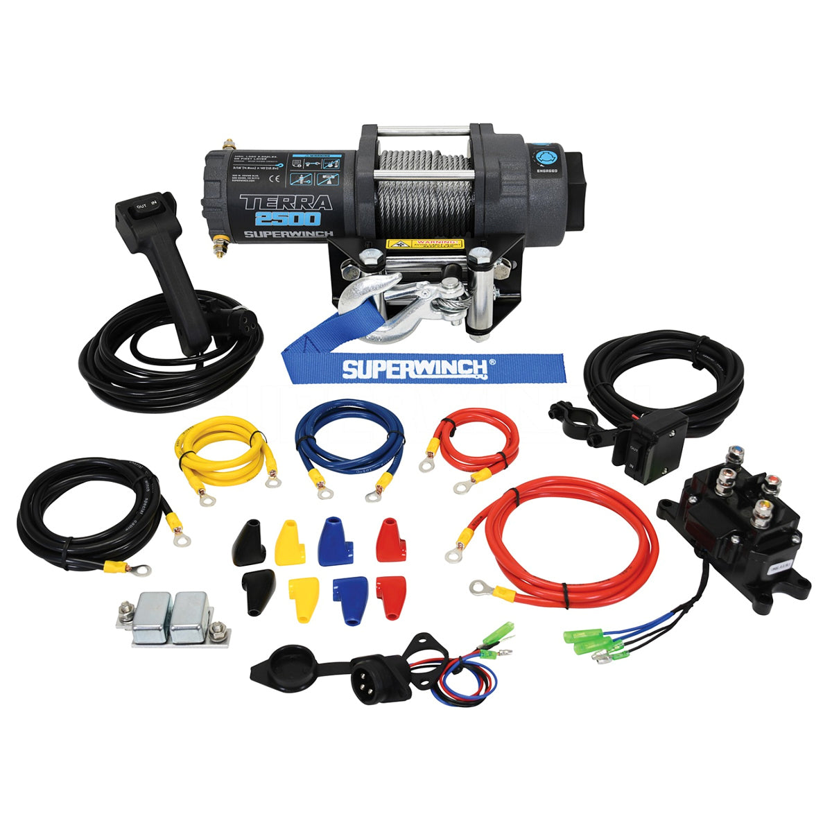 SUPERWINCH Terra 1125260 2,500 lb Winch with Roller Fairlead and Steel Rope