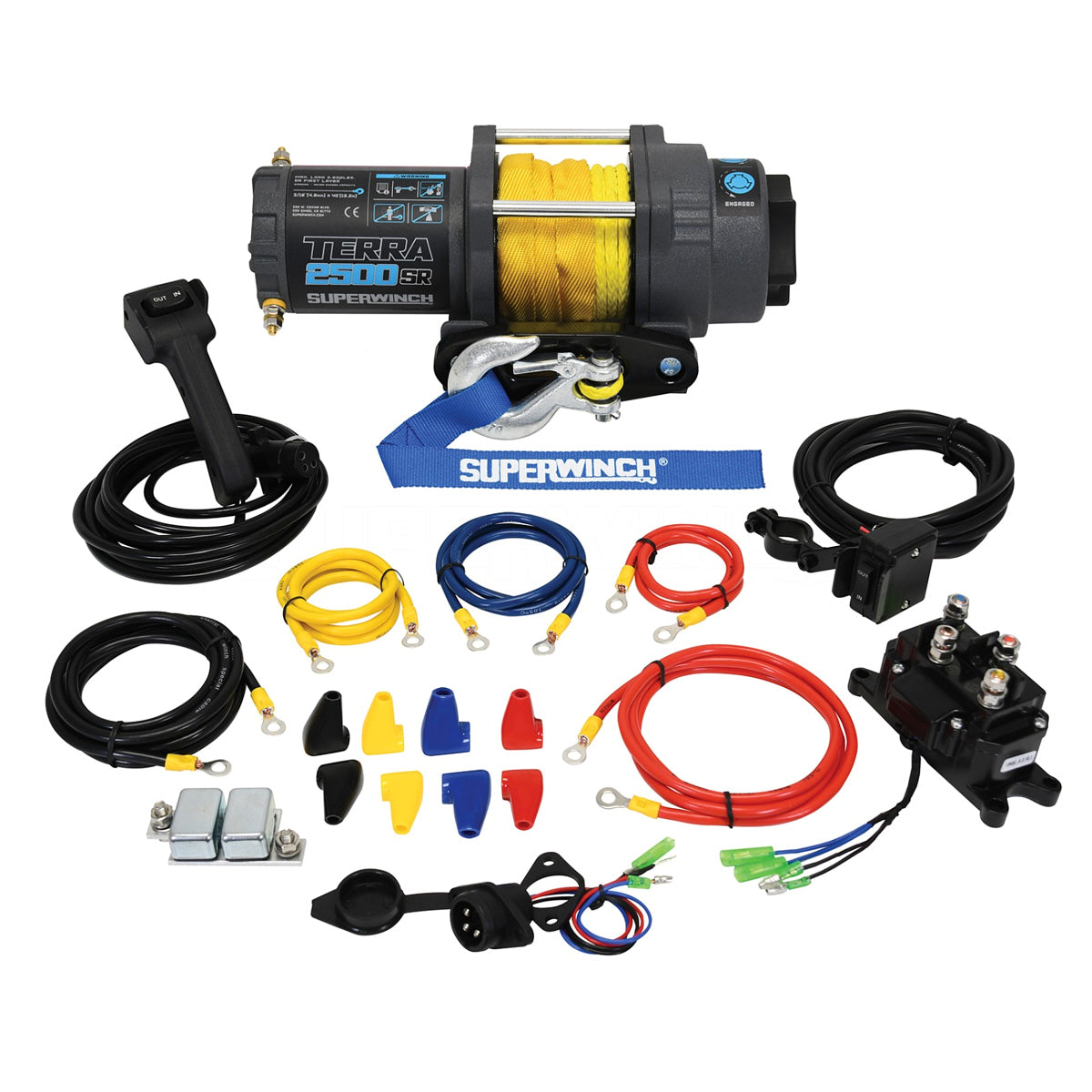 SUPERWINCH Terra 1125270 2,500 lb Winch with Hawse Fairlead and Synthetic Rope