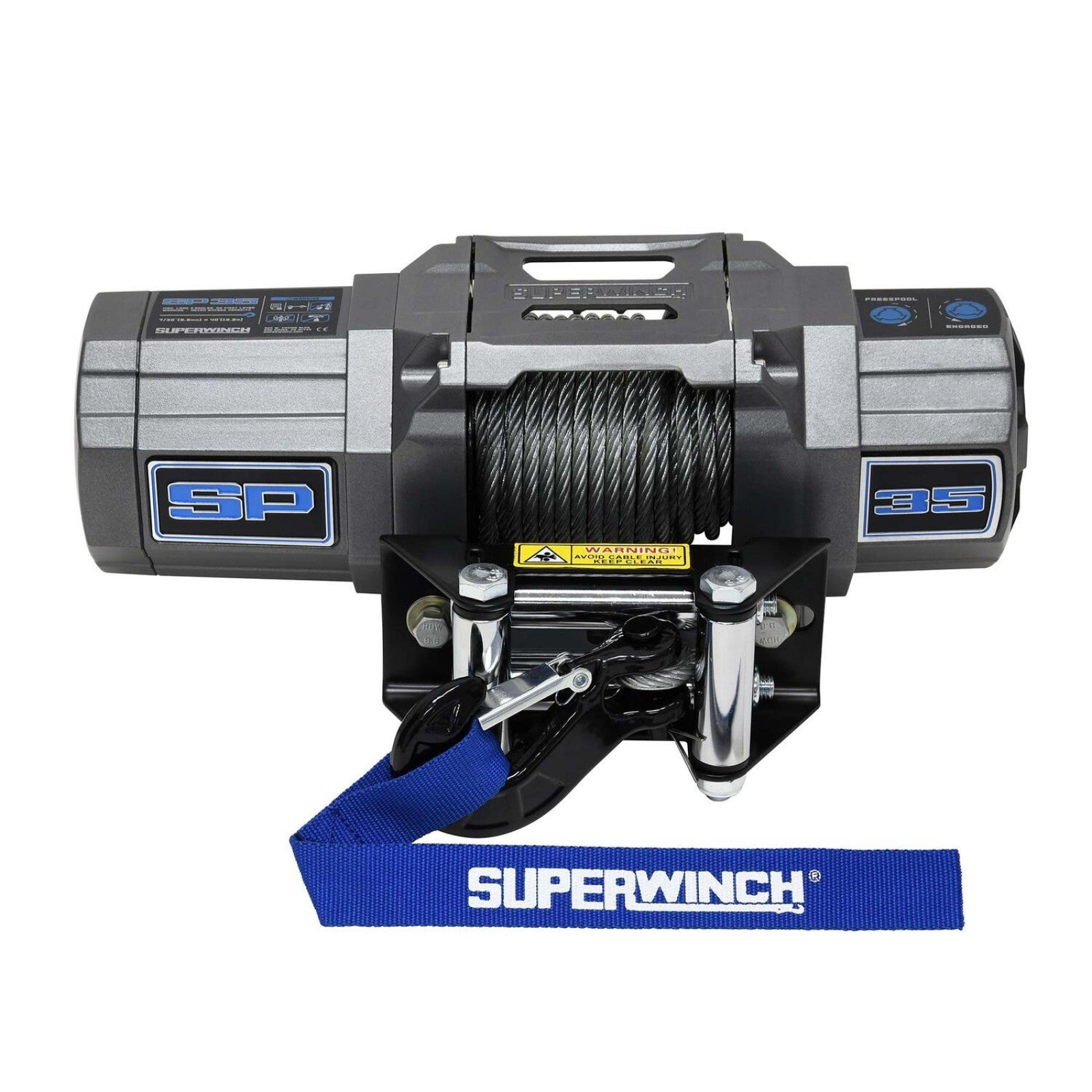 SUPERWINCH SP 35 1135240 3,500 lb Winch with Steel Rope and Roller Fairlead