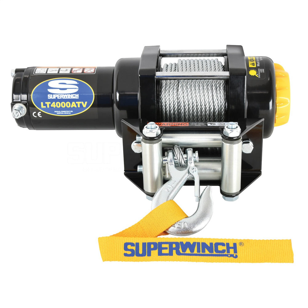 Superwinch LT4000 1140220 4,000 lb ATV Winch with Steel Rope and Roller Fairlead