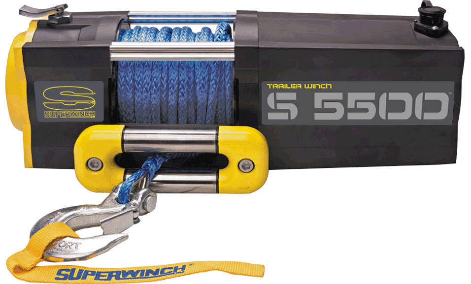 SUPERWINCH S5500 5,500 lb Capacity Winch with Roller Fairlead and Synthetic Rope