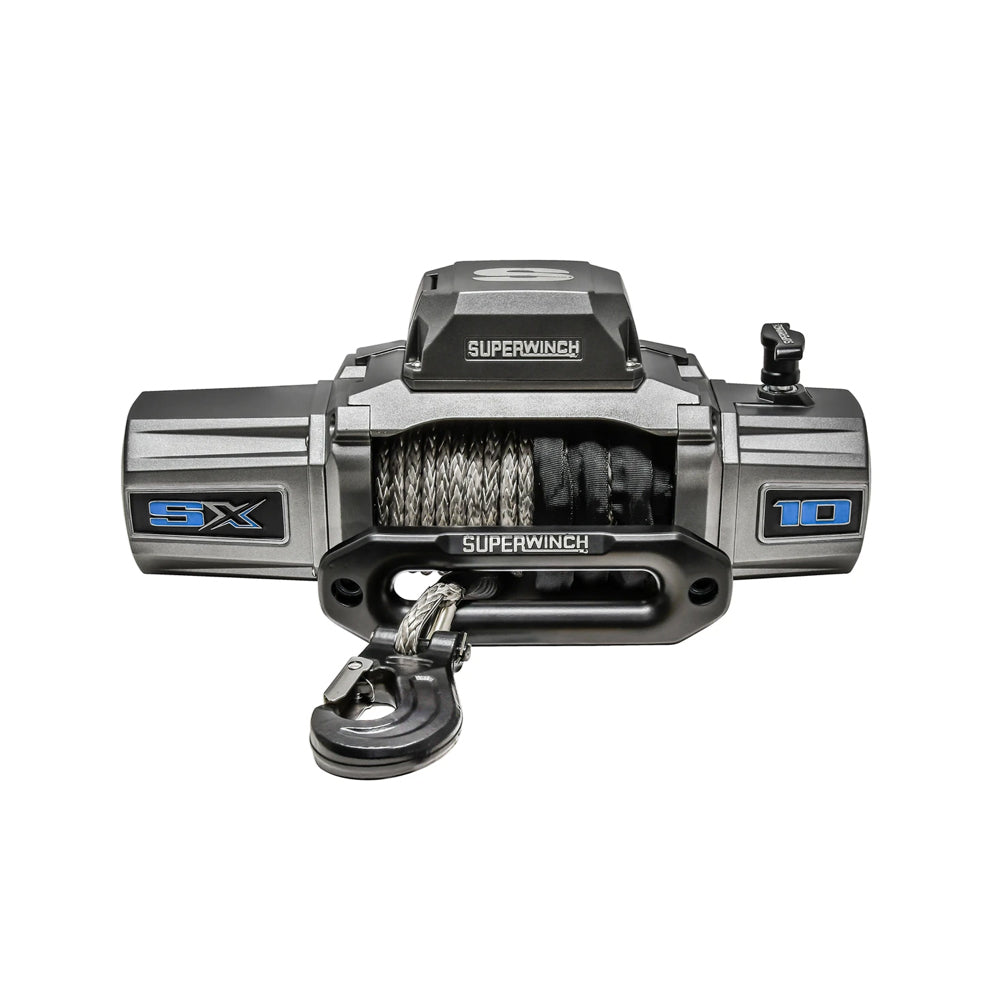 Superwinch SX 10000SR 10,000 lb Winch with Synthetic Rope, Hawse Fairlead and 12 ft Remote, Part Number 1710201