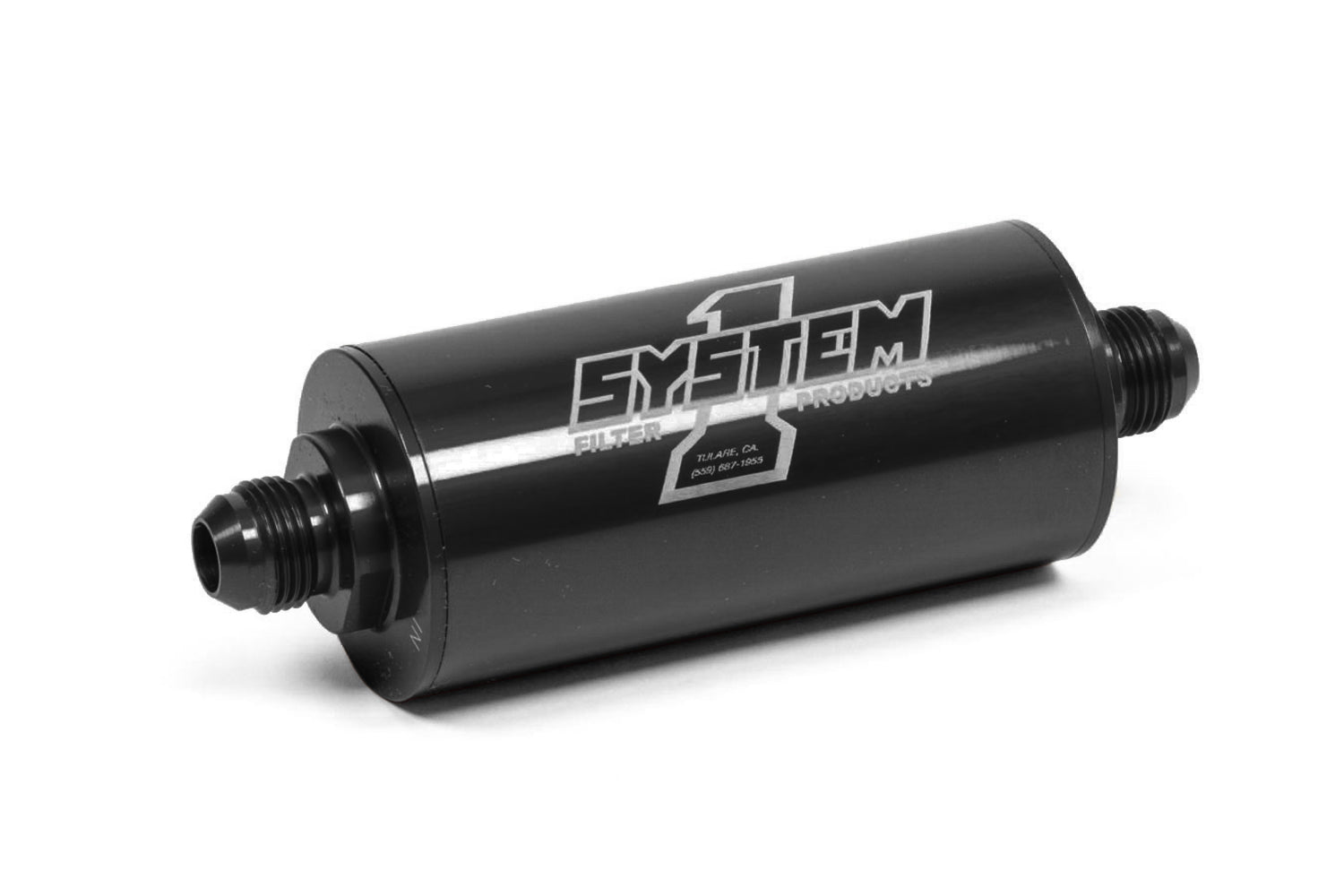 System One 201-203408B Inline Fuel Filter - #8 Billet - Black
