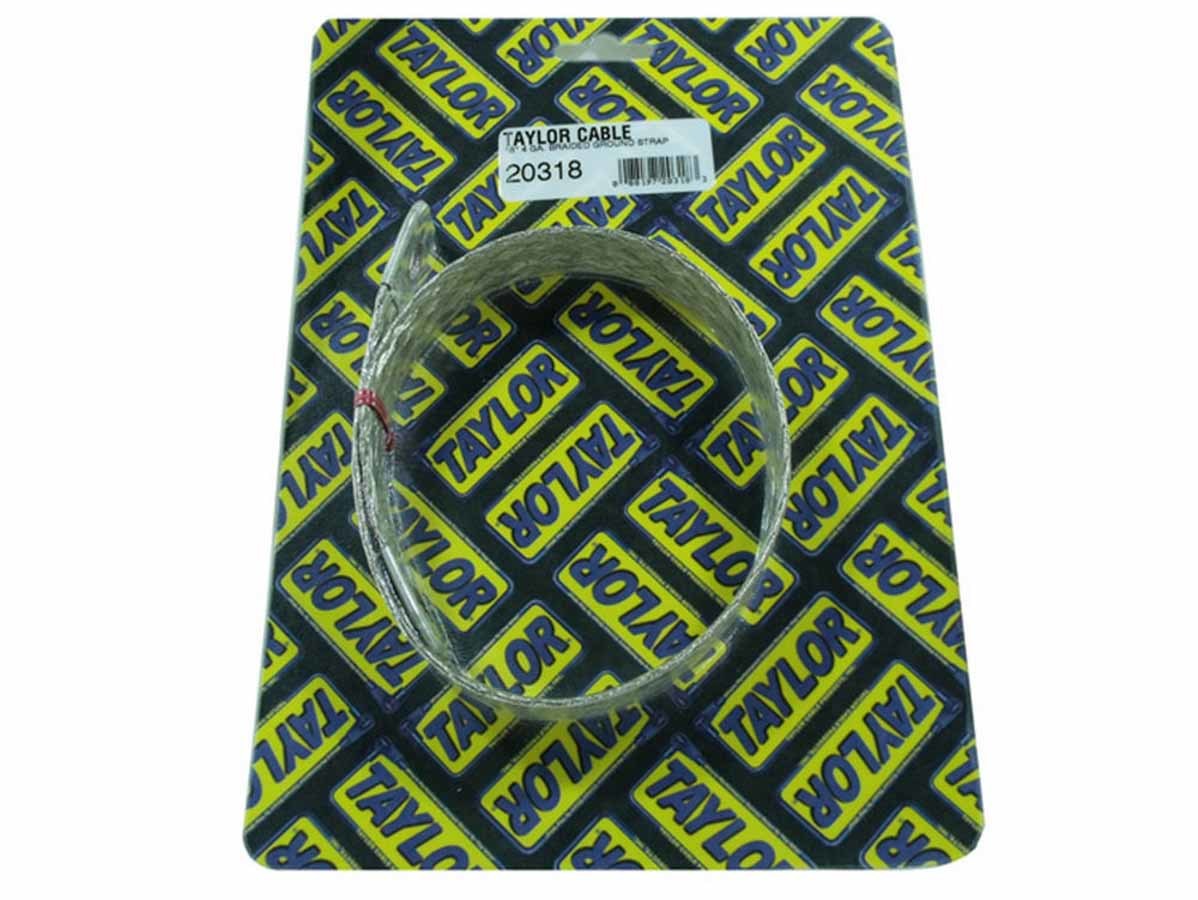 Taylor/Vortex 20318 4-Gauge Flat Braided Ground Strap, 18-Inch, Tin-Coated Copper