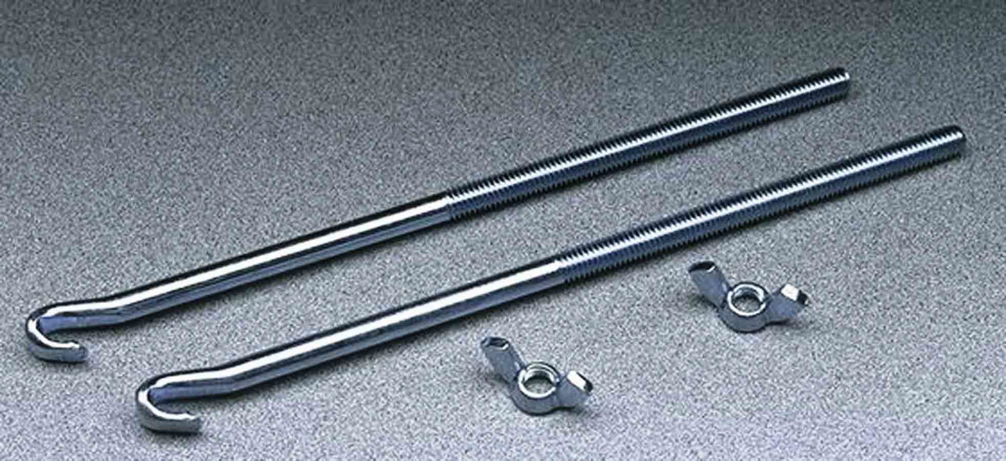 TAYLOR/VERTEX 21982 Battery Hold Down J-Bolts with Wing Nuts, 3/8 x 10 Inch, Zinc Oxide, Pair